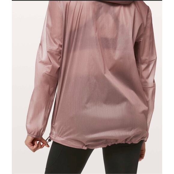Lululemon Sheerjoy Pink Full Zip Waterproof Hooded Jacket Women's 8 Lightweight - Picture 8 of 16